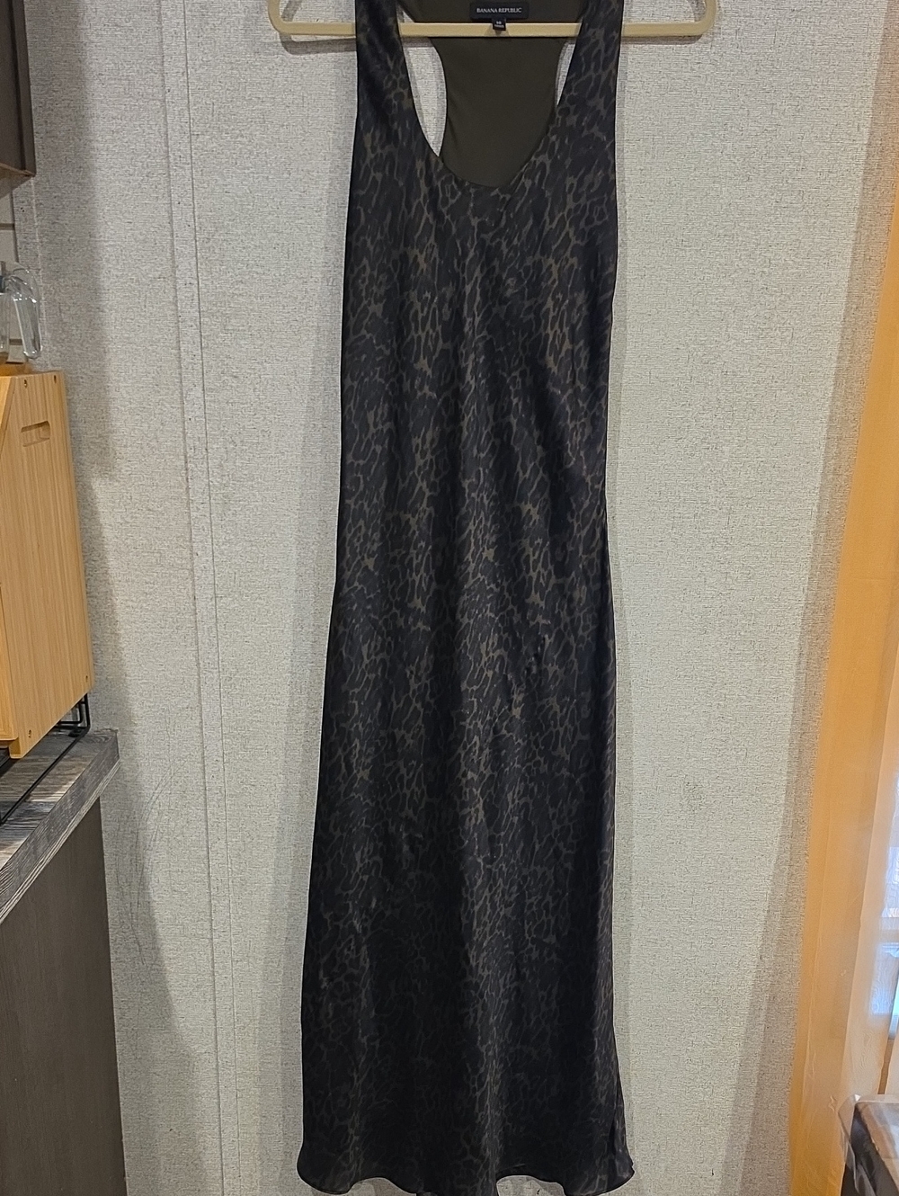 Banana Republic Black Leopard-Print Racerback Slip Dress